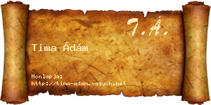 Tima Ádám névjegykártya